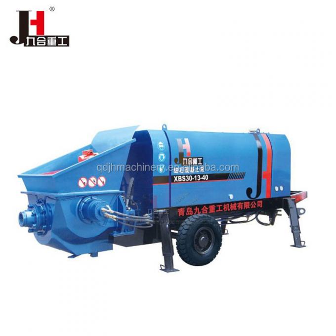 Pump beton yang dipasang di trailer output 30-100m3/H dengan diesel dan listrik 1