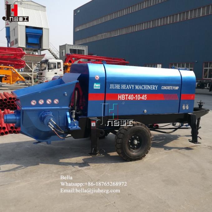 Pump beton yang dipasang di trailer output 30-100m3/H dengan diesel dan listrik 3