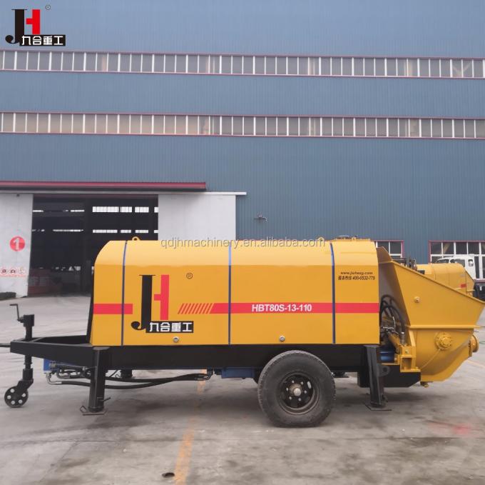 Pump beton yang dipasang di trailer output 30-100m3/H dengan diesel dan listrik 7