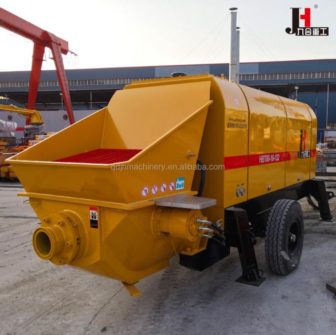 Pump beton yang dipasang di trailer output 30-100m3/H dengan diesel dan listrik 8