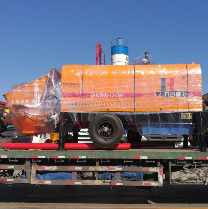 Pump beton yang dipasang di trailer output 30-100m3/H dengan diesel dan listrik 11