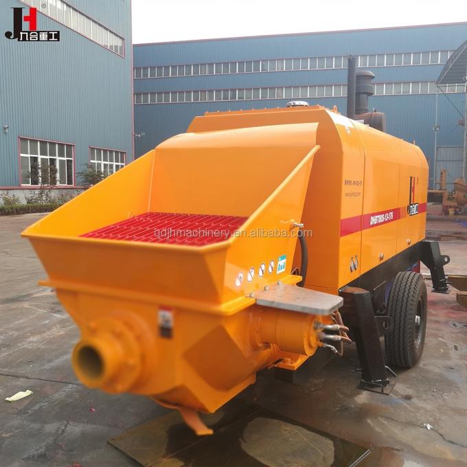 Pump beton yang dipasang di trailer output 30-100m3/H dengan diesel dan listrik 13