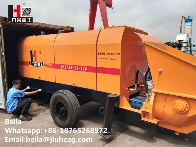 Pump beton yang dipasang di trailer output 30-100m3/H dengan diesel dan listrik 14