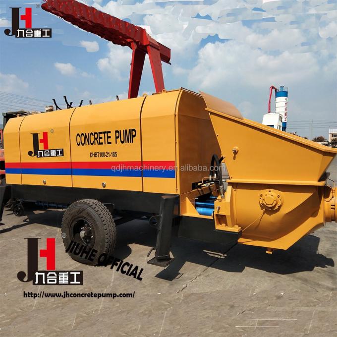 Pump beton yang dipasang di trailer output 30-100m3/H dengan diesel dan listrik 15